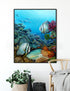 great barrier reef batfish original painting wall art print
